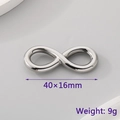 Silver infinity symbol pendant in stainless steel, 40x16mm size and 9g weight details - Silver Large Thick Infinity Style (KLJ2612-Z)