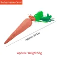 Hemp fabric carrot cat toy with green feathers and 57cm long body for pets - Burlap Feather Carrot