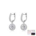 S925 sterling silver drop earrings with sparkling moissanite and halo stones - 925 Sterling Silver / Moissanite Earrings