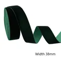 Deep green velvet ribbon with 38mm width for DIY hair accessories and gift wrapping - 38MM / Size 10 / Dark Green 165#