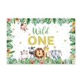 Toile de fond Wild One safari jungle avec animaux pour premier anniversaire enfant - Toile de fond 100*150cm