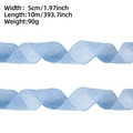 Light blue mesh Easter ribbon 5cm wide with wired edge for festive DIY decor - 10m / Light Blue