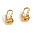 Irregular hollow water drop earrings in 18K gold plated stainless steel - Irregular Hollow Water Drop Studs / Gold