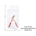 Rizador de pestañas oro rosa con mango de diamantes en estuche de PVC transparente - Mango Diamante Oro Rosa (Caja de PVC)