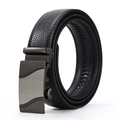 Cintura da uomo in vera pelle con fibbia automatica, elegante modello nero. - Stile 19