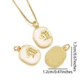 Collier plaqué or 18 carats avec pendentif signe du zodiaque bélier et opale blanche - Rectangle Lion / Opale Rose Coloré