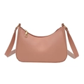 Sac hobo rose Morandi en similicuir avec silhouette demi-lune et fermeture éclair dorée - Rose