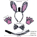 Set costume da zebra 5 pezzi per bambini con cerchietto orecchie zampe papillon e coda - Set 3 pezzi Orecchie di Zebra con Guanti a Zampa
