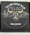 MELAO Unscented 60g Beard Balm with 100% grass-fed tallow for men's grooming - 60g Unscented Tallow Beard Balm