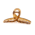 Translucent amber 13cm square hair claw clip with cross-tooth design for thick hair - Bulk Packaging / Khaki