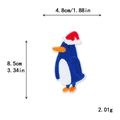 Embroidered Christmas penguin patch with red hat for DIY holiday clothing decoration - 4.8x8.5cm / 11156-Christmas Penguin