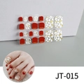 Detalle del set de pegatinas 3D para uñas de pies JT-015 rojo y lámina de oro estilo ins - Patchwork de Pan de Oro Rojo y Blanco (JT-015)