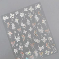 Iridescent butterfly and lace flower nail sticker TL-352 with metallic laser finish - TL-352-Iridescent Butterfly Flower Style (Pearl Embellished)