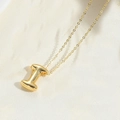 14K gold plated initial I pendant necklace with polished balloon style letter design - Letter I