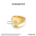 Diagramma dei parametri dell'anello a cuore dorato da 12mm in acciaio inossidabile - US 6 / Oro