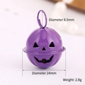 Purple pumpkin bell with Jack-o'-lantern face for Halloween decor, 24mm diameter size - 24mm / Painted Purple