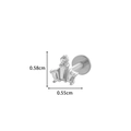 Silver F136 titanium crown labret stud with zircon stones, 0.58cm by 0.55cm size - Crown Style (1#) / Silver