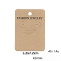 Brown kraft paper jewelry display card for earrings and necklaces 5.2x7.2cm - Kraft Fashion Printed Card (Style 05N1NF) / Medium
