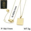 Collana con ciondolo rettangolare Leone in acciaio al titanio dorato per uomo e donna - Leone (KN200353-KLHQ)