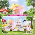 Cute white puppy crystal figures set including 6 standard styles and 1 hidden version - A035 Woof Little Beanies Series Set of 6 / Full Box Set