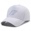 Cappellino da baseball bianco in cotone con ricamo 3D e struttura a sei pannelli - Regolabile / Bianco