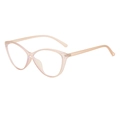 Cat eye sunglasses in transparent peach pink resin frame for women with UV protection - Champagne Frame