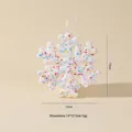 White snowflake Christmas tree hanging ornament with colorful sequins 15x15cm size - #24 Colored Snowflake