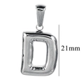 Polished silver 21mm letter D bubble pendant in 3D balloon style for DIY jewelry - Letter D / Steel