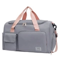 Multipurpose gym bag with wet-dry separation in grey and pink contrast design - Standard Edition / Pink and Grey