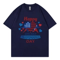 Dark blue Independence Day t-shirt featuring heart flag and July 4th graphic - XS / Navy 4th July Heart Style