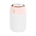 Humidificador portátil rosa y blanco con detalle de oro rosa y ventana de nivel de agua - 330ML / Rosa
