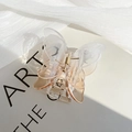 Transparent butterfly hair claw clip with orange gradient finish on elegant white background - Gradient Coffee Butterfly Claw Clip / Gradient Brown