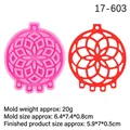 Pink dreamcatcher silicone mold for resin keychain and wall decor with dimensions - Style 3 Dreamcatcher / Pink