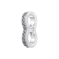 Conector de joyería en forma de 8 plateado con micropavé de circonitas cúbicas - Cierre en Forma de 8 VK287 / Oro Blanco