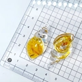 Ciondolo a conchiglia luminosa in acrilico giallo trasparente per portachiavi fai-da-te - Giallo
