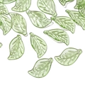 Transparent green acrylic leaf charms for DIY bracelets and jewelry making projects - 10pcs/Pack / 11x19mm / Light Green