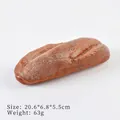 Lifelike PU artificial baguette model 20.6cm brown faux rye bread for photo props - Cracked Bread