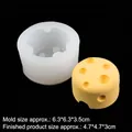 Cheese wedge shaped silicone mold with white translucent texture for candle making - Small Round Cheese / Transparent