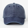 Berretto da baseball regolabile in denim lavato grigio-blu scuro per uomo e donna - Taglia unica / Blu Notte