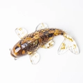 Handcrafted fish figurine with clear resin and sparkling brown gold crystals - Tiger's Eye