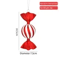 Red and white PVC electroplated candy-shaped Christmas tree ornament with glitter stripes - Electroplated Red Large Striped Candy