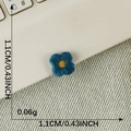 Mini blue embroidered flower patch 1.1x1.1cm for DIY sewing on denim or accessories - Blue Flower