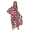 Pink leopard print microfiber beach towel with large SUMMER text and soft texture - 80*160cm / Leopard Print SUMMER