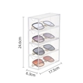 Clear acrylic 4-layer drawer organizer for glasses display, 24.6x17.5x6.3cm size - Clear