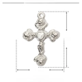 Silver stainless steel cross pendant with ABS pearl detailing, 30mm x 20mm dimensions - Cross with Pearl / Silver