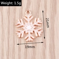 Roségouden sneeuwvlok hanger met wit email voor DIY kerstsieraden maken - Witte Sneeuwvlok (YD1320baise)