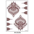 Brown henna mandala lace tattoo sticker waterproof design for skin model W-1010S - Mandala Border Henna (W-1010S)