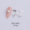 Ciondoli per unghie a forma di cuore argento 7x7mm con finitura sfaccettata lucida - Stile Cuore Sfaccettato Argento (8002)