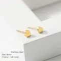 Minimalist 4mm heart-shaped stud earrings in 14K gold plated stainless steel finish - Heart (YE14994) / 4mm / Gold