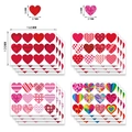 Set di adesivi a cuore luminosi in quattro colori per sigilli buste di San Valentino - Set di Adesivi a Cuore